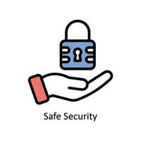 seguro seguridad vector lleno contorno icono estilo ilustración. eps 10 archivo