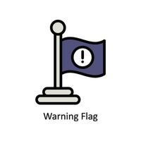 Warning Flag  vector Filled outline icon style illustration. EPS 10 File