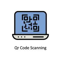 qr código exploración vector lleno contorno icono estilo ilustración. eps 10 archivo