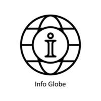 Info Globe vector  outline icon style illustration. EPS 10 File