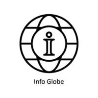 Info Globe vector  outline icon style illustration. EPS 10 File