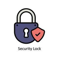 Security Lock vector Filled outline icon style illustration. EPS 10 File