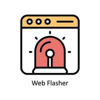 Web Flasher vector Filled outline icon style illustration. EPS 10 File