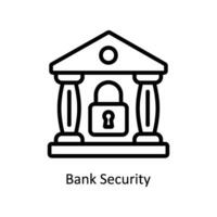 banco seguridad vector contorno icono estilo ilustración. eps 10 archivo