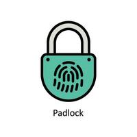 Padlock vector Filled outline icon style illustration. EPS 10 File