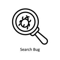 Search Bug vector  outline icon style illustration. EPS 10 File