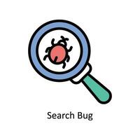 Search Bug vector Filled outline icon style illustration. EPS 10 File