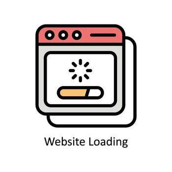 Website Loading vector Filled outline icon style illustration. EPS 10 File