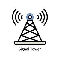 señal torre vector lleno contorno icono estilo ilustración. eps 10 archivo