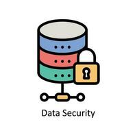 Data security vector Filled outline icon style illustration. EPS 10 File