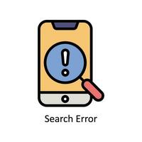 Search Error vector Filled outline icon style illustration. EPS 10 File