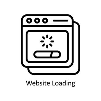 Website Loading vector  outline icon style illustration. EPS 10 File