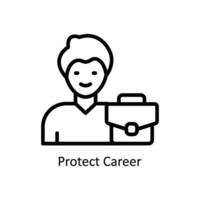 Protect career vector  outline icon style illustration. EPS 10 File