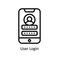 User Login vector  outline icon style illustration. EPS 10 File