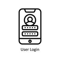 User Login vector  outline icon style illustration. EPS 10 File