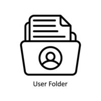 User Folder vector  outline icon style illustration. EPS 10 File