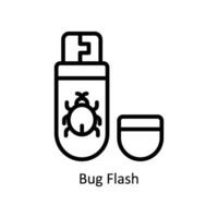 Bug Flash vector  outline icon style illustration. EPS 10 File