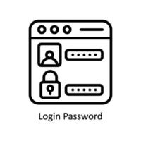 Login password  vector  outline icon style illustration. EPS 10 File