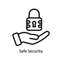 Safe Security vector  outline icon style illustration. EPS 10 File