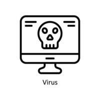 virus vector contorno icono estilo ilustración. eps 10 archivo