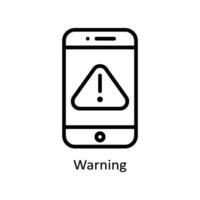 Warning vector  outline icon style illustration. EPS 10 File