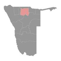 Oshikoto region map, administrative division of Namibia. Vector illustration.