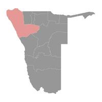 Kunene region map, administrative division of Namibia. Vector illustration.