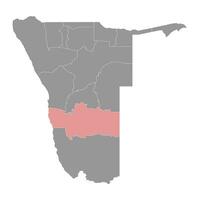 Hardap region map, administrative division of Namibia. Vector illustration.