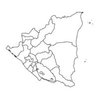 Nicaragua map with administrative divisions. Vector illustration.