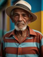 AI generated Portrait of an old Latin American man photo