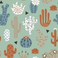 background pattern with cactus vector