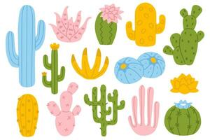 set of cactus vector