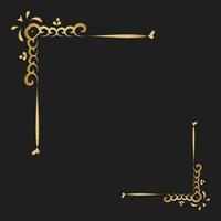 Luxury vintage corner frame gold color vector element. Classic swirl divider pattern ornament. Filigree design calligraphic decoration for frame, greeting card, invitation, menu, certificate.