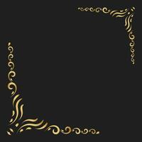 Gold vintage corner and frame vector element. Antique swirl divider pattern luxury ornament. Filigree design calligraphic decoration for frame, greeting card, invitation, menu, certificate.