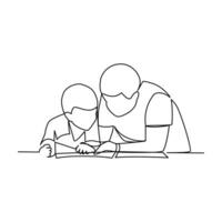 Teacher and pupil vector illustration