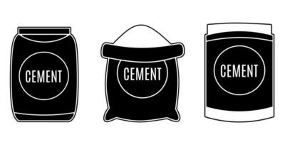 Cement icon collection. An illustration of a black cement icon. Stock vector. vector