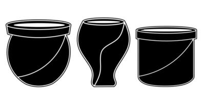 Potted icon collection. An illustration of a black potted icon. Stock vector. vector