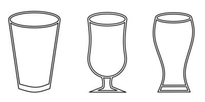 Glass icon black line design. Stock vector illustration.