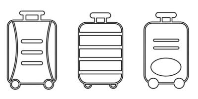 Suitcase icon black line design. Stock vector illustration.