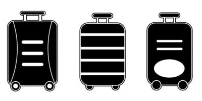 Suitcase icon collection. An illustration of a black suitcase icon. Stock vector. vector