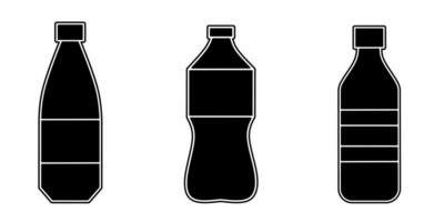 botella icono recopilación. un ilustración de un negro botella icono. valores vector. vector