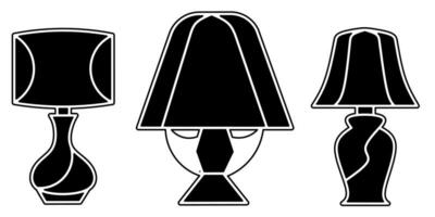 Decorative lamp icon collection. An illustration of a black decorative lamp icon. Stock vector. vector