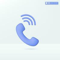 tono de llamada desde teléfono icono simbolos malo hablar, decir No, cancelar, hacer no, malo Noticias concepto. 3d vector aislado ilustración diseño. dibujos animados pastel mínimo estilo. usted lata usado para diseño ux, ui, impresión anuncio.