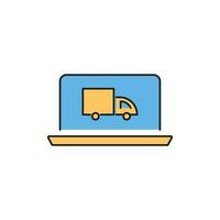 Streamlined e-commerce experience a distinctive set of minimal color fill and thin line web icons for online shopping and efficient delivery comprehensive outline icons collection in simple vector