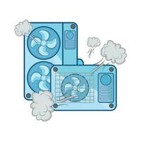 illustration of broken air conditioner vector