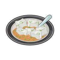 illustration of tofu soup vector