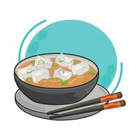 ilustración de tofu sopa vector