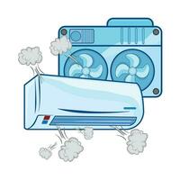 illustration of broken air conditioner vector