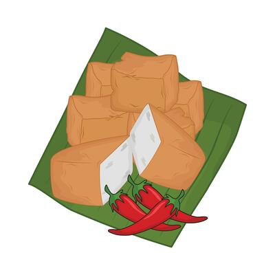 illustration of fried tofu