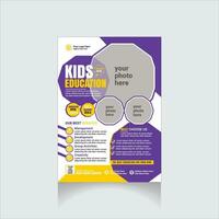 kids school flyer design vector